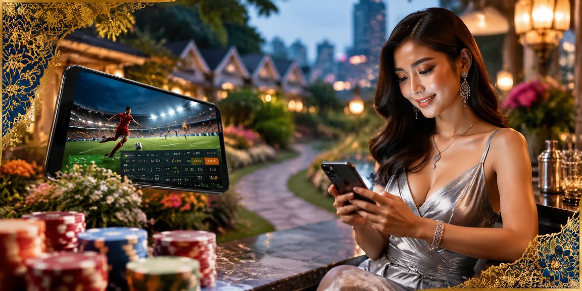 Penggemar sukan Malaysia membuat pertaruhan bola sepak dalam talian melalui v15